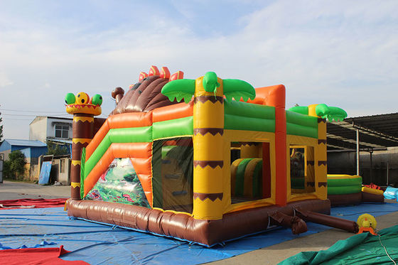 Parque de diversões para crianças Dinossauro Castelo salto com Slide Set Dino Parque inflável Combo