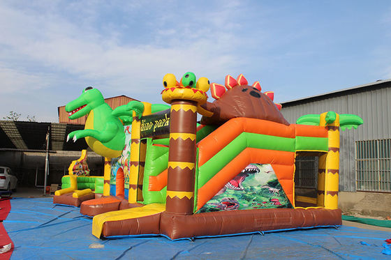 Parque de diversões para crianças Dinossauro Castelo salto com Slide Set Dino Parque inflável Combo