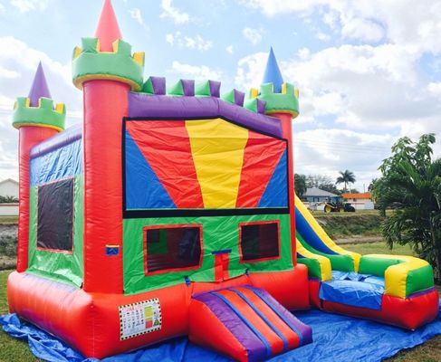 Amusement Bouncer Jumper Combo Moonwalk PVC Bouncer inflável com escorrega de água