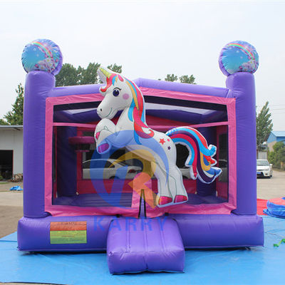 Unisex 3D Rainbow Unicorn inflável castelo para tamanho personalizado Bouncy Castle House