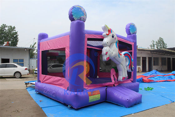 Unisex 3D Rainbow Unicorn inflável castelo para tamanho personalizado Bouncy Castle House