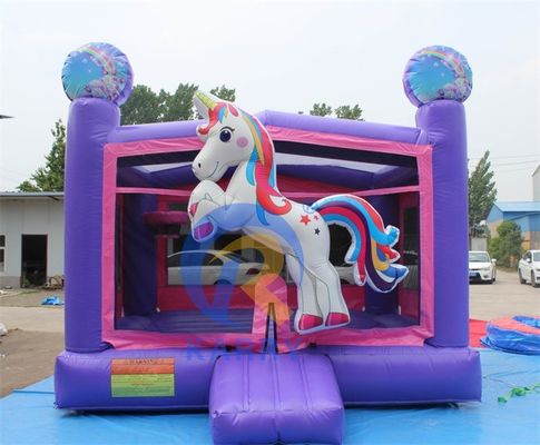 Unisex 3D Rainbow Unicorn inflável castelo para tamanho personalizado Bouncy Castle House