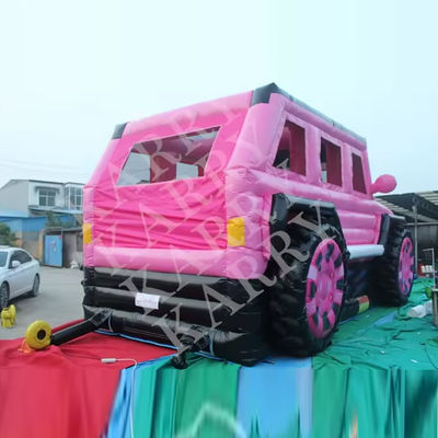 Blower com Blower PINK Jeep INFLATABLE BOUNCE HOUSE com deslizamento e bouncer para adolescentes