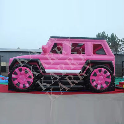 Blower com Blower PINK Jeep INFLATABLE BOUNCE HOUSE com deslizamento e bouncer para adolescentes