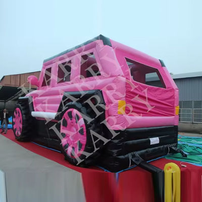 Blower com Blower PINK Jeep INFLATABLE BOUNCE HOUSE com deslizamento e bouncer para adolescentes