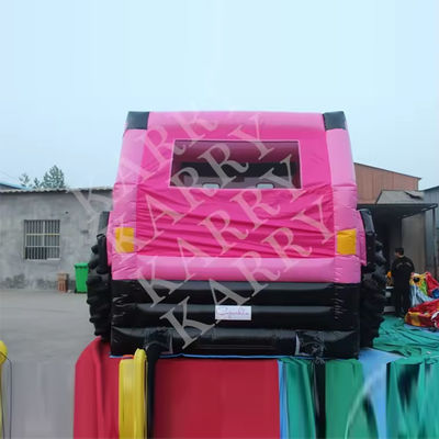 Blower com Blower PINK Jeep INFLATABLE BOUNCE HOUSE com deslizamento e bouncer para adolescentes