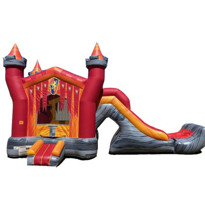 Combinação de escorregador inflável Knight Palace com material PVC e certificado EN14960