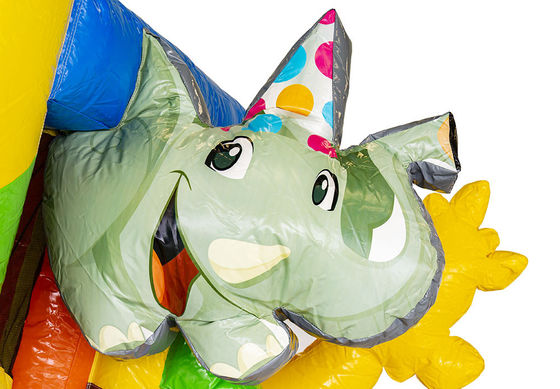 Casa de salto inflável com tema animal de elefante para crianças unisex no parque infantil ao ar livre
