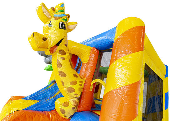 Casa de salto inflável com tema animal de elefante para crianças unisex no parque infantil ao ar livre
