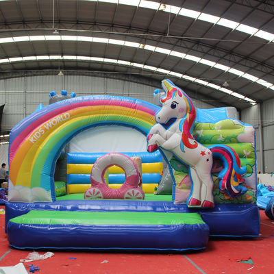 PVC Kids Inflável Unicorn Bouncer Commercial Unicorn Castelo com Blower Incluído