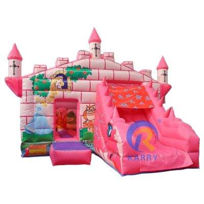 Castelo Rosa Inflável Camaleão Castelo Rebentador Combo Slide com Acessórios