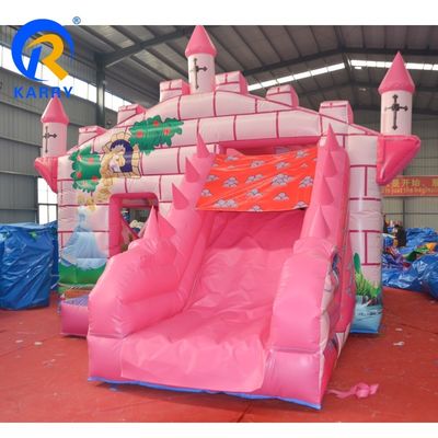 Castelo Rosa Inflável Camaleão Castelo Rebentador Combo Slide com Acessórios