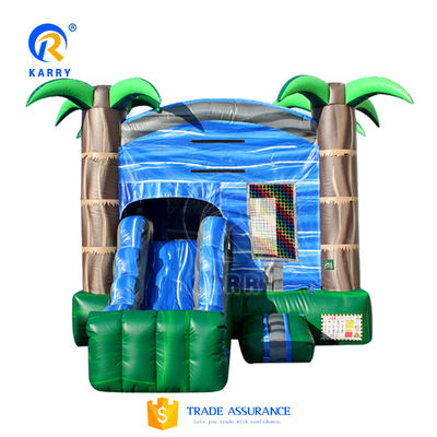 Crianças Parque de jogos ao ar livre Árvore de palmeira tropical Castelo inflável Slide com kits de reparo