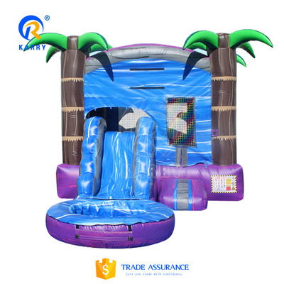 Crianças Parque de jogos ao ar livre Árvore de palmeira tropical Castelo inflável Slide com kits de reparo