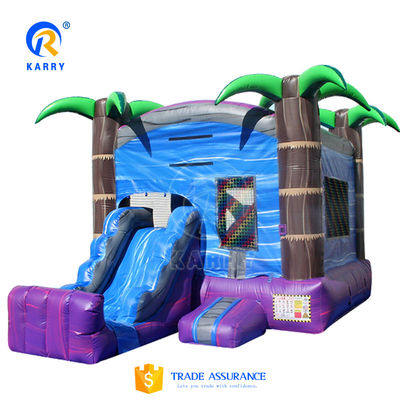 Crianças Parque de jogos ao ar livre Árvore de palmeira tropical Castelo inflável Slide com kits de reparo