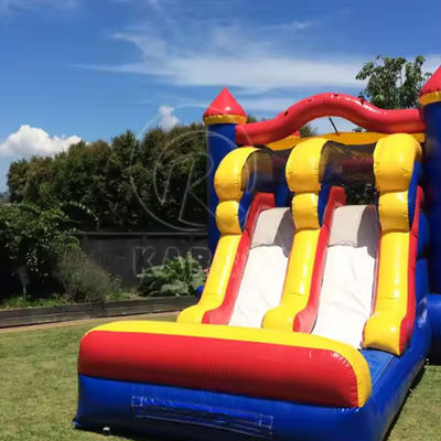 3 em 1 Dupla Faixa Inflável Castelo Salto Slide Combo em Design Colorido para Unisex