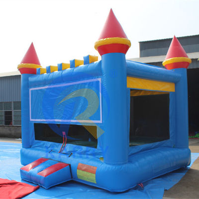 Cores personalizadas Salto inflável Casa de salto Castelo com anel de basquete Verde Azul