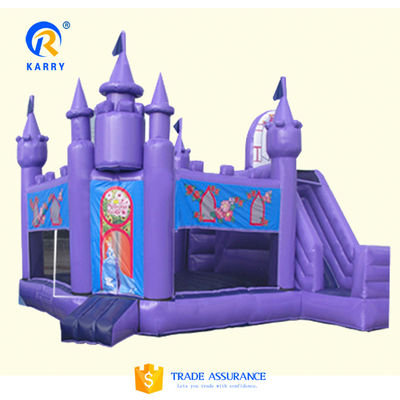 Castelo da Princesa de cor personalizada / Slide Combo PORTABLE Frozen Theme PVC Bouncy Castle
