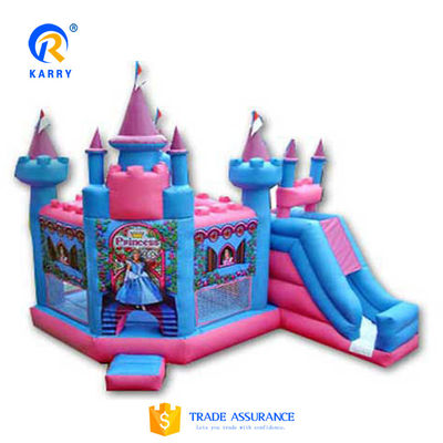 Castelo da Princesa de cor personalizada / Slide Combo PORTABLE Frozen Theme PVC Bouncy Castle