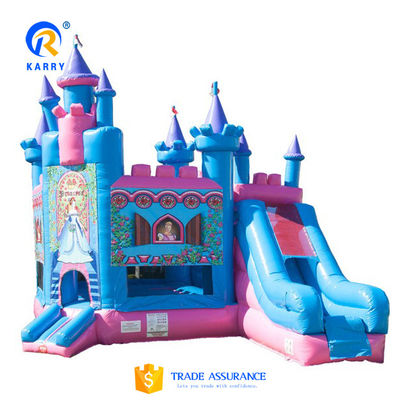 Castelo da Princesa de cor personalizada / Slide Combo PORTABLE Frozen Theme PVC Bouncy Castle