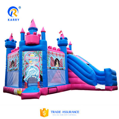 Castelo da Princesa de cor personalizada / Slide Combo PORTABLE Frozen Theme PVC Bouncy Castle