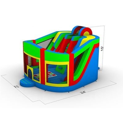 Aluguer de festas Crianças Casa de salto inflável com combo de slides divertida e cor personalizada