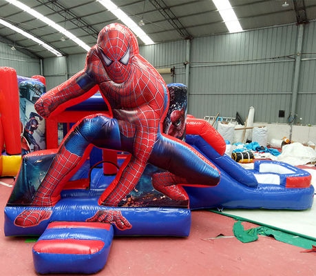 Transporte marítimo/aéreo Casa de salto inflável de PVC Spiderman com combinação de slide