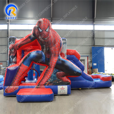 Transporte marítimo/aéreo Casa de salto inflável de PVC Spiderman com combinação de slide
