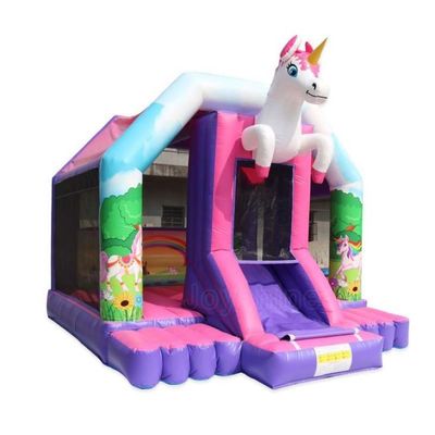Meninas Pink Cartoon Bala Fada Mágica Inflável Bouncer Castelo com Slide 6*4*3.5m Tamanho