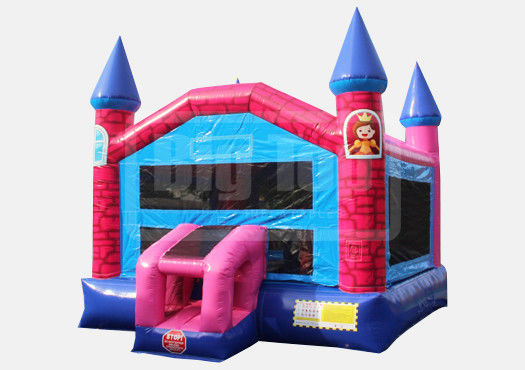 Meninas Pink Cartoon Bala Fada Mágica Inflável Bouncer Castelo com Slide 6*4*3.5m Tamanho