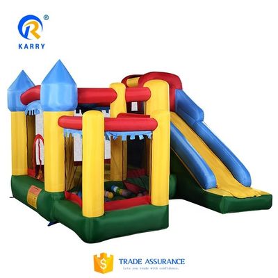 Características PORTABLE inflável castelo de segurança com escorrega comercial inflável castelo