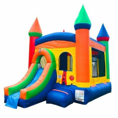 Características PORTABLE inflável castelo de segurança com escorrega comercial inflável castelo