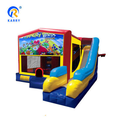 Combo de escorregador de castelo inflável para crianças Material de PVC Unisex Ireful Birds Bounce House