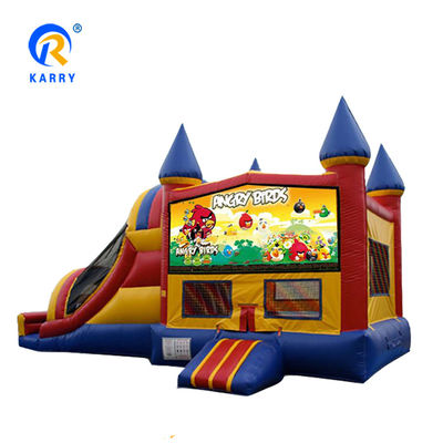 Combo de escorregador de castelo inflável para crianças Material de PVC Unisex Ireful Birds Bounce House