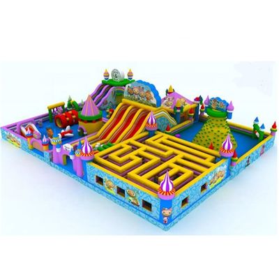 Deslizamento combinado de labirinto inflável e grande castelo de salto para parque de diversões Certificado EN71/CE
