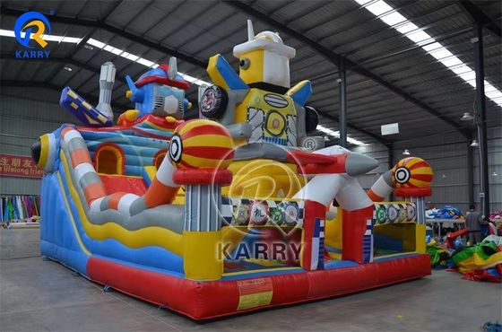 Deslizamento combinado de labirinto inflável e grande castelo de salto para parque de diversões Certificado EN71/CE