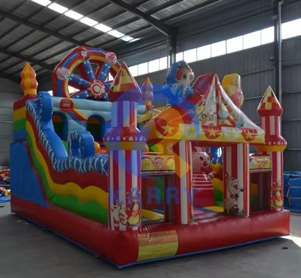 Deslizamento combinado de labirinto inflável e grande castelo de salto para parque de diversões Certificado EN71/CE