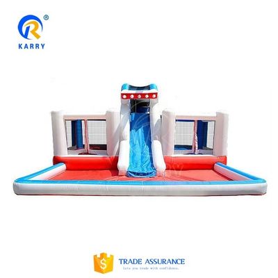 Castle Kids inflável tubarão saltar casa com deslizamento de água e design portátil