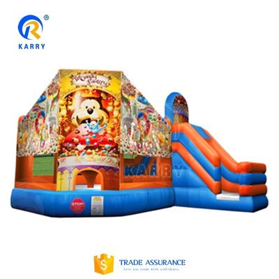 Características PORTABLE Carrossel Gigante Castelo Bouncy Combo Slide com cor personalizada