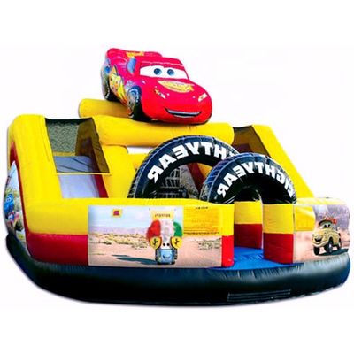 Personalize personagem de slide duplo Monster Truck Inflável Castelo Bouncy para crianças