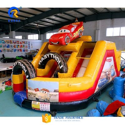Personalize personagem de slide duplo Monster Truck Inflável Castelo Bouncy para crianças