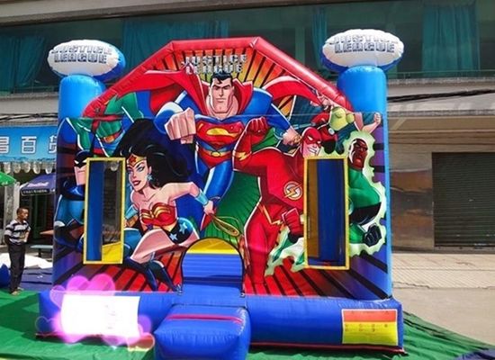 Serviço de OEM profissional Liga da Justiça inflável Castelo de saltos há 14 anos