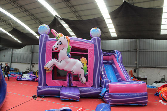 5x5m inflável Rainbow Unicorn Bouncy Castle Slide Combo Coleção de cores personalizadas