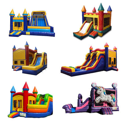 5x5m inflável Rainbow Unicorn Bouncy Castle Slide Combo Coleção de cores personalizadas