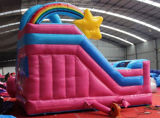 Aluguer de festa comercial 5x5.5m Castelo inflável com Slide Unicorn
