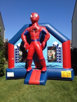 Casa de salto inflável de 65 kg com deslizamento e 3D Spiderman Air Jumping Design