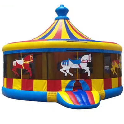 EN71/EN14960/CE Certificado Partida de circo Castelo de segurança inflável com desenho de carrossel