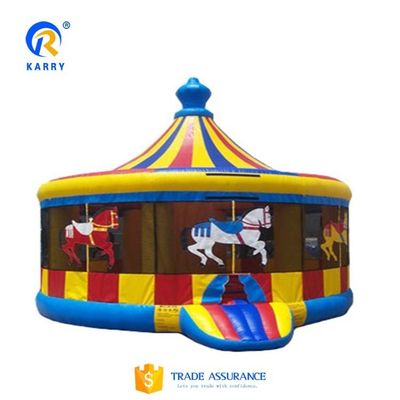 EN71/EN14960/CE Certificado Partida de circo Castelo de segurança inflável com desenho de carrossel