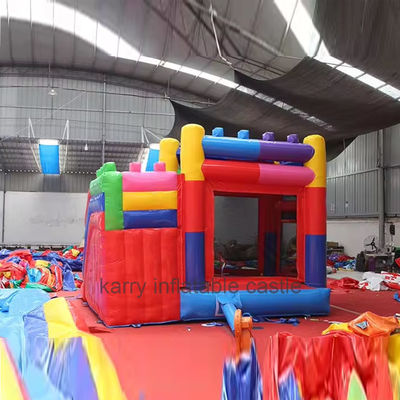 Combinação comercial de castelo de salto com blocos de construção de PVC infláveis e escorrega