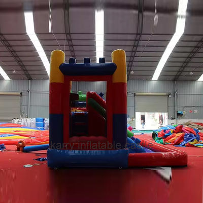 Combinação comercial de castelo de salto com blocos de construção de PVC infláveis e escorrega